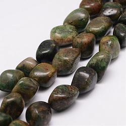 Natural African Jade Bead Strands, Tumbled Stone, Nuggets, 18~25x16~18x12~16mm, Hole: 2mm, about 22~25pcs/strand, 15.75 inch(G-K153-D08)