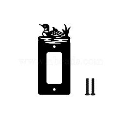 Iron Light Switch Decorations, Metal Switch Plates, with Screws, Rectangle with Duck, Black, 151x69mm(AJEW-WH0197-015)