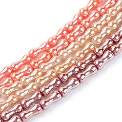 Electroplate Glass Bead Strands, Bone, Mixed Color, 8x3.5mm, Hole: 1mm, about 70pcs/strand, 21.9 inch(EGLA-Q001-C)