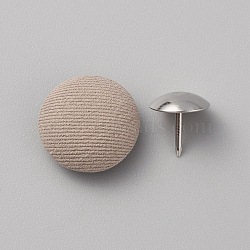 Cloth Cap Nail Button, with Iron Rivet, Hat Accessories, Tan, Button: 17x7mm, Hole: 1mm, Rivet: 11x3mm, Pin: 1mm(DIY-WH0308-398D)