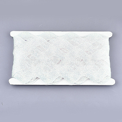 Polyester Ribbons, Wave Shape, Azure, 1-1/2 inch(38mm)~1-5/8 inch(40mm), 10Yard/card(SRIB-S050-D12)
