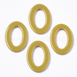 Cellulose Acetate(Resin) Linking Rings, Oval, Dark Khaki, 23x16x2mm, Inner Diameter: 15x8mm(KY-S158-A62-03)