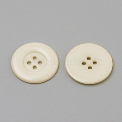 4-Hole Acrylic Buttons, Flat Round, Wheat, 31x4mm, Hole: 2mm(BUTT-Q038-30mm-13)