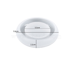 3D DIY Silicone Molds, Candle Molds, for DIY Aromatherapy Candle Makings, Flat Round, 9.1x2.2cm(PW-WG94656-11)