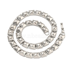 Non-Tarnish 304 Stainless Steel Square Link Chain Necklaces, Stainless Steel Color, 18.50 inch(47cm)(NJEW-S431-01P)