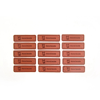 PU Imitation Leather Label Tags, for DIY Jeans, Bags, Shoes, Hat Accessories, Rabbit, 15x50mm