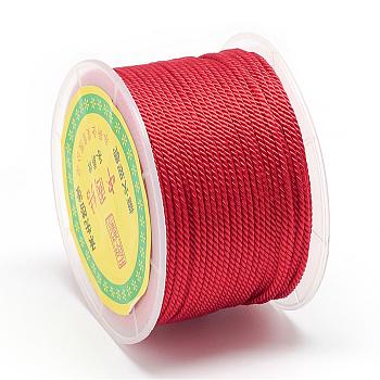Nylon Threads, Milan Cords/Twisted Cords, Red, 1.5~2mm, about 54.68 yards(50m)/roll