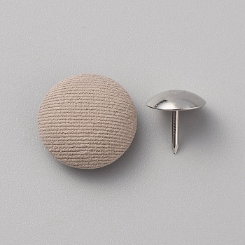 Cloth Cap Nail Button, with Iron Rivet, Hat Accessories, Tan, Button: 17x7mm, Hole: 1mm, Rivet: 11x3mm, Pin: 1mm