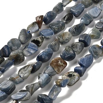 Natural Kyanite Beads Strands, Nuggets, Tumbled Stone, 7~13x4.5~10x4.5~10mm, Hole: 1.2mm, about 44~46pcs/strand, 15.08''~16.14''(38.3~41cm)