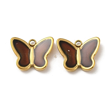 Real 14K Gold Plated Butterfly Stainless Steel+Enamel Pendants