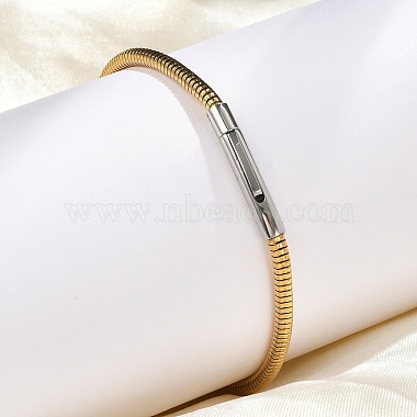 304 Stainless Steel Snake Chain Bracelets for Women(BJEW-Z087-18GP)-3