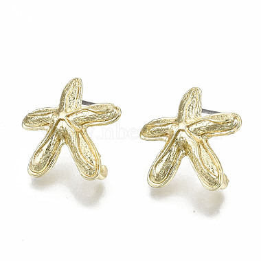 Light Gold Starfish Alloy Stud Earring Findings