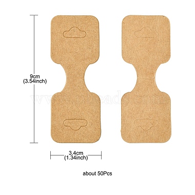 Kraft Paper Fold Over Jewelry Display Cards with Hanging Hole(CDIS-YW0001-12)-3