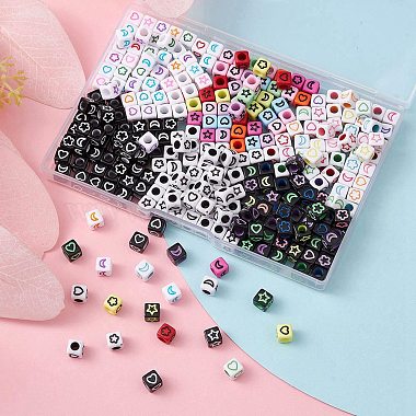 30pcs 6 couleurs perles acryliques artisanales(SACR-YW0001-60)-5