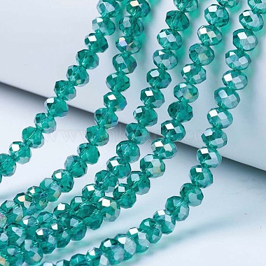 4mm DarkCyan Rondelle Glass Beads