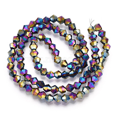 Chapelets de perles en verre galvanoplastique(EGLA-R094-4mm-02)-2