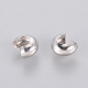 Platinum Color Ringent Round Brass Crimp Beads Covers(X-EC266-NF)-2
