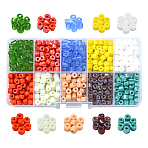 800Pcs 10 Colors Glass Beads, Column, Mixed Color, 5x4.5mm, Hole: 1.5mm, 80Pcs/color(GLAA-CJ0001-72)
