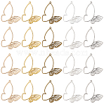70Pcs 5 Colors Tibetan Style Alloy Pendants, Butterfly, Mixed Color, 39x38mm(TIBE-SC0002-21)