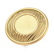 304 Stainless Steel Ring Components, Pad Ring Settings, Flat Round, Golden, Tray: 16mm, US Size 6(16.5mm)(RJEW-U014-14G)