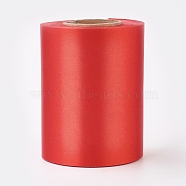 4 inch Wide Single Face Satin Ribbon, Polyester Ribbon, Christmas Ribbon, For Opening Ceremony, Wedding Party Decoration, Red, 100mm, about 20m/roll(OCOR-WH0030-04)