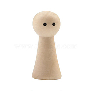 Unfinished Wooden Peg Dolls, Wooden Peg with Printed Eyes, for Children's Creative Paintings Craft Toys, BurlyWood, 1.5x3.4cm(WOCR-PW0003-73A)