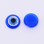 Transparent Flatback Resin Cabochons, Flat Round, Royal Blue, 12x4mm(RESI-WH0009-76D)