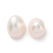 Natural Cultured Freshwater Pearl Beads, No Hole, Two Side Polished, Antique White, 9~11.5x9.5~10x7.5~8mm(PEAR-P003-20)