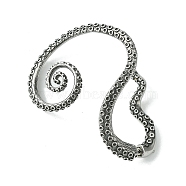 316 Surgical Stainless Steel Cuff Earrings, Octopus, Left, Antique Silver, 77x39.5mm(EJEW-E300-12AS-02)
