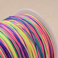 Polyester Cord, Knotting Cord Beading String, for Bracelet Making, Colorful, 1mm, about 300meter/roll(OCOR-L020-09)