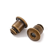 Brass Ear Nuts, Earring Backs, Plated with Brass Outside, Lead Free and Nickel Free, Antique Bronze, 5x5mm(KK-EC028-AB-FF)