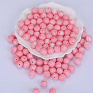Round Silicone Focal Beads, Chewing Beads For Teethers, DIY Nursing Necklaces Making, Light Coral, 15mm, Hole: 2mm(SI-JX0046A-61)
