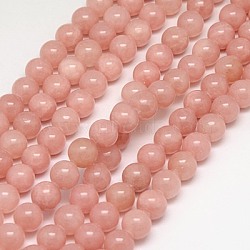 Natural Yellow Jade Beads Strands, Dyed, Round, Dark Salmon, 6mm, Hole: 1mm, about 70pcs/strand, 15.75 inch(G-G598-6mm-YXS-02)