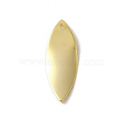 Brass Pendants, Horse Eye Charms, Real 24K Gold Plated, 20x7x0.6mm, Hole: 1.2mm(KK-P259-30G)