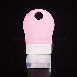 Portable Silicone Travel Bottles, Empty Sanitizer Bottles Container, Refillable Leak Proof Cosmetic Bottles, Pearl Pink, 8.35x4.4x3.65cm, Hole: 1.3x1.4cm, Capacity: 38ml(MRMJ-WH0060-05A)