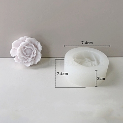 Flower Scented Candle Food Grade Silicone Molds, Candle Making Molds, Aromatherapy Candle Mold, White, 7.4x7.4x3cm(PW-WG46971-05)