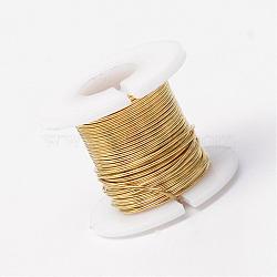 Round Copper Jewelry Wire, Gold, 24 Gauge, 0.5mm, about 59.05 Feet(18m)/roll(CWIR-R004-0.5mm-10)