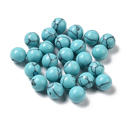 Synthetic Turquoise Sphere Beads, Round Bead, No Hole, 6~6.5mm(G-P520-21)
