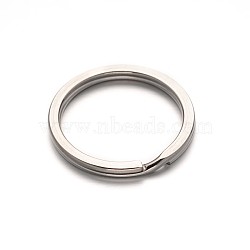 304 Stainless Steel Split Key Rings, Keychain Clasp Findings, Stainless Steel Color, 30x3mm(STAS-M216-04)