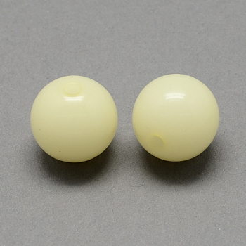 Imitation Jelly Acrylic Beads, Round, Light Goldenrod Yellow, 8mm, Hole: 2mm, about 1892pcs/500g