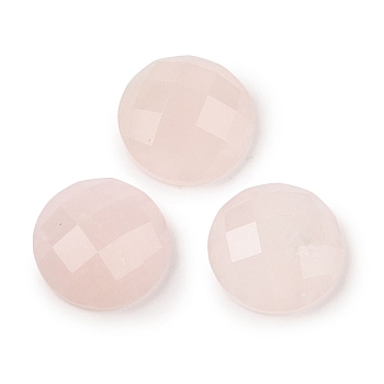 Natural Rose Quartz Cabochons, Half Round/Dome, Faceted, 16x5.5~6mm