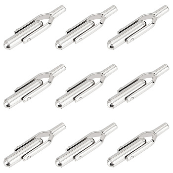 10Pcs 304 Stainless Steel Cuffinks, Stainless Steel Color, 28x7mm