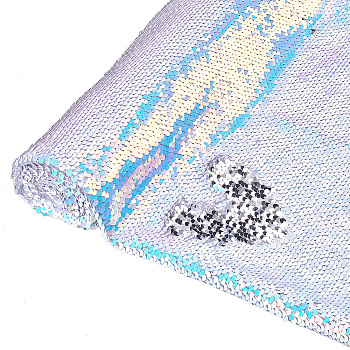 PVC Reversible Sequin Fabric, for Dress Performance Stage, Lavender, 1500~1520x0.7mm