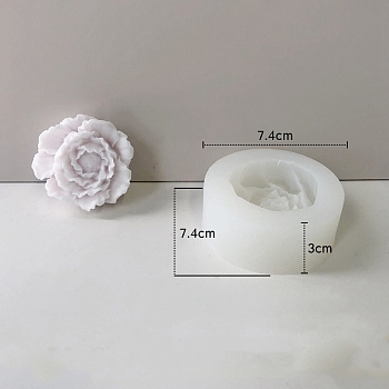 Flower Scented Candle Food Grade Silicone Molds, Candle Making Molds, Aromatherapy Candle Mold, White, 7.4x7.4x3cm