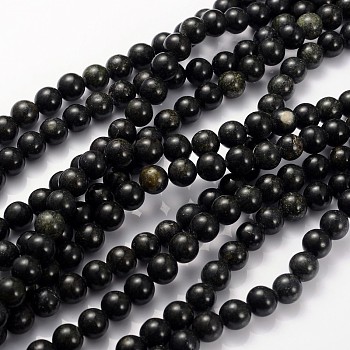 Natural Serpentine/Green Lace Stone Beads Strands, Round, Olive Drab, 8mm, Hole: 1mm, about 45pcs/strands, 15 inch