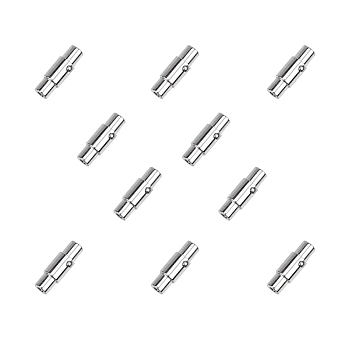 Smooth 304 Stainless Steel Locking Tube Magnetic Clasps, Column Magnetic Closure, Stainless Steel Color, 16.5x4.5mm, 5pcs/box