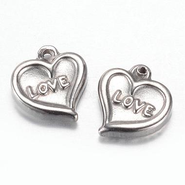 Stainless Steel Color Heart Stainless Steel Charms