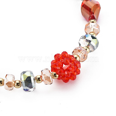 Faceted Glass Beads Stretch Bracelets(BJEW-Q997-005-RS)-3