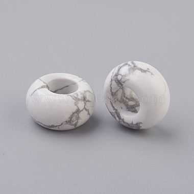 Natürliche Howlith europäische Perlen(G-G740-14x8mm-07)-2