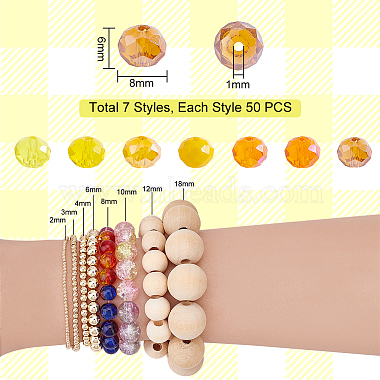 7 Strands 7 Style Electroplate Transparent & Opaque Solid Color Glass Beads Strands(EGLA-HY0001-03A)-3